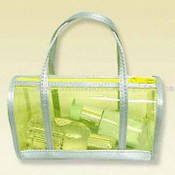 Saten ve şeffaf PVC kozmetik çantası images